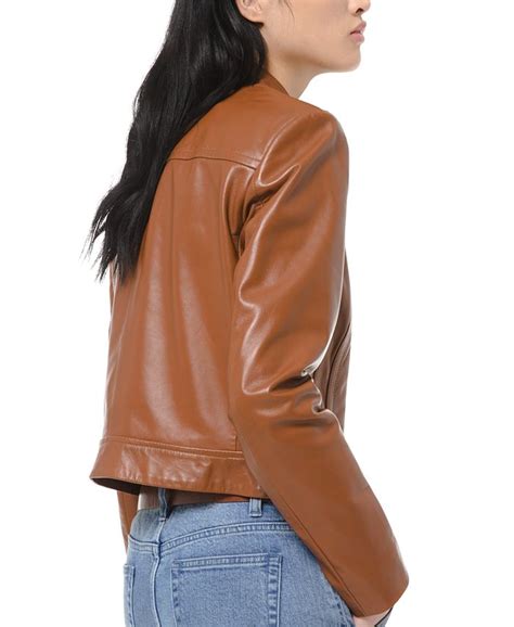 macys michael kors leather jacket